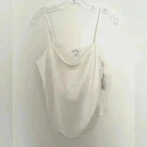 Nine West Women’s Ivory Cowl Neck Cami Tank Top Silky Top NWT Size Medium